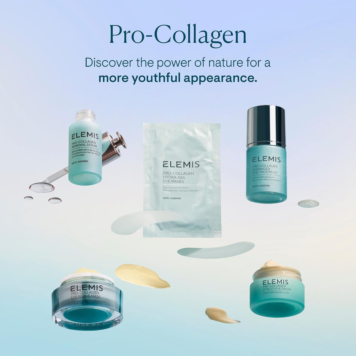 ELEMIS Pro Collagen Hydra-Gel Eye Masks, Anti-Wrinkle patches,2.4ml, 6 pack