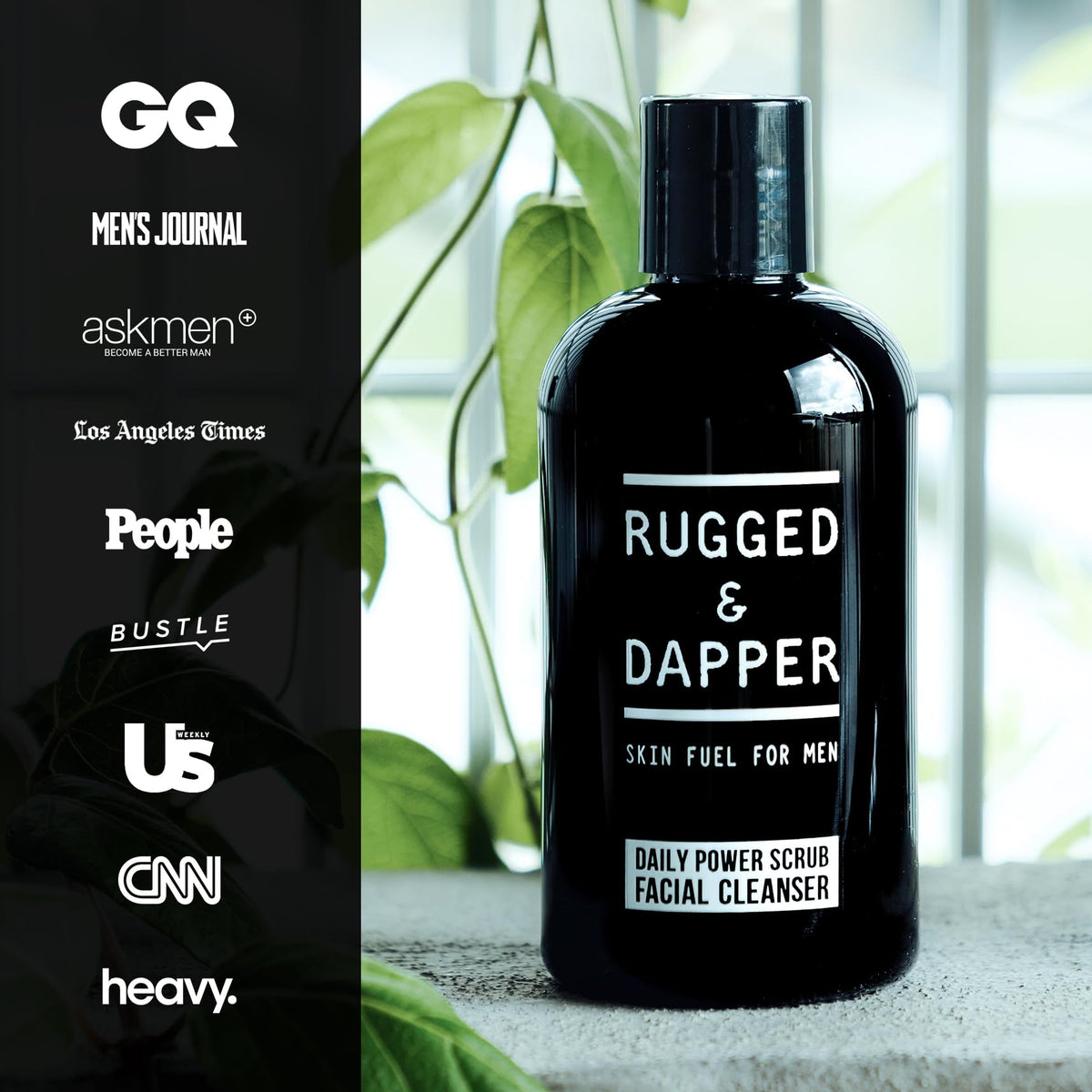 RUGGED & DAPPER Daily Duo Skincare Set for Men | Includes Age + Damage Defense Moisturizer & Daily Power Scrub Face Wash