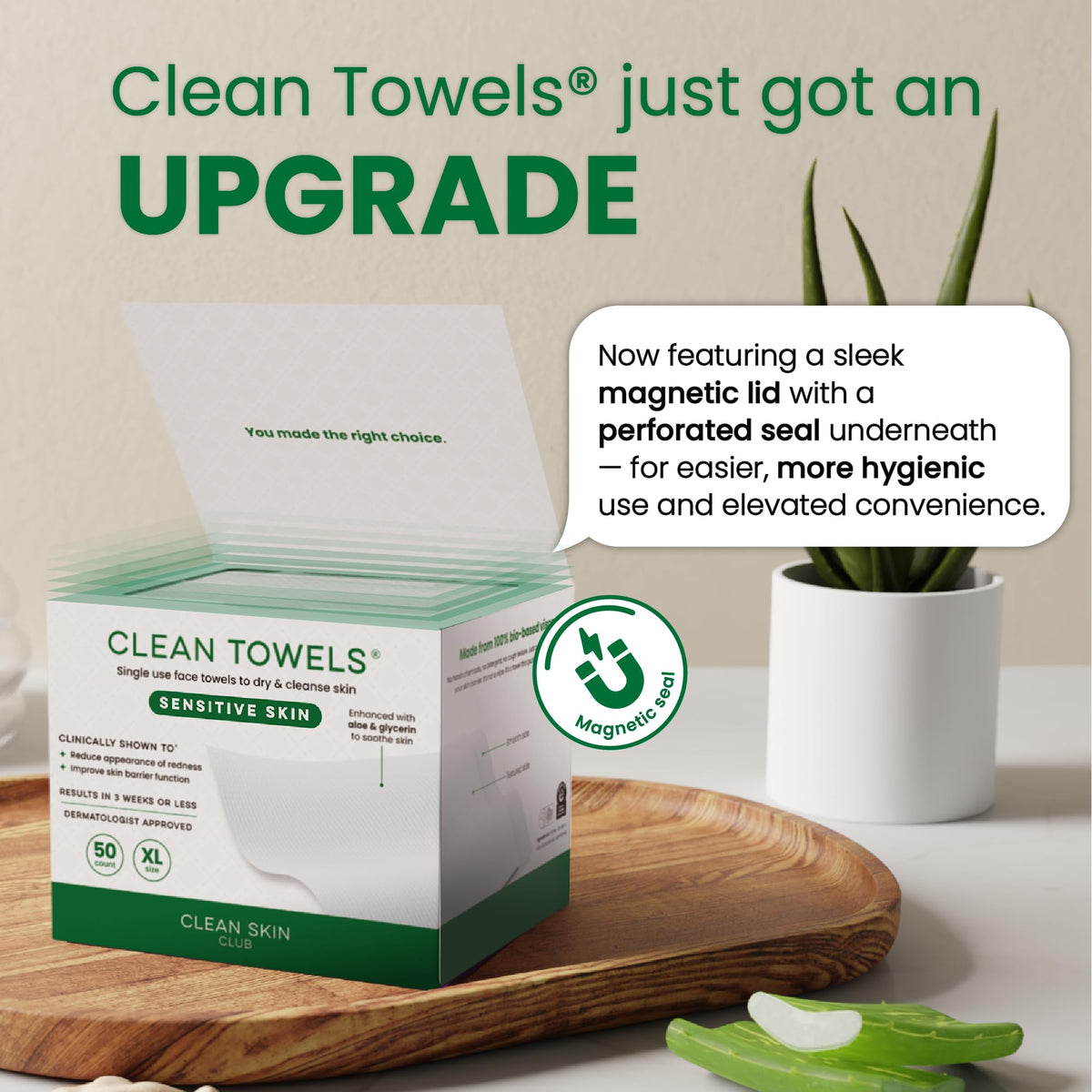 Clean Skin Club Clean Towels XL®, 100% USDA Biobased Face Towel, Disposable Face Towelette, Eczema Association Accepted, Makeup Remover Dry Wipes, Ultra Soft, 50 ct per pack, 4 Packs, 200 Ct Total