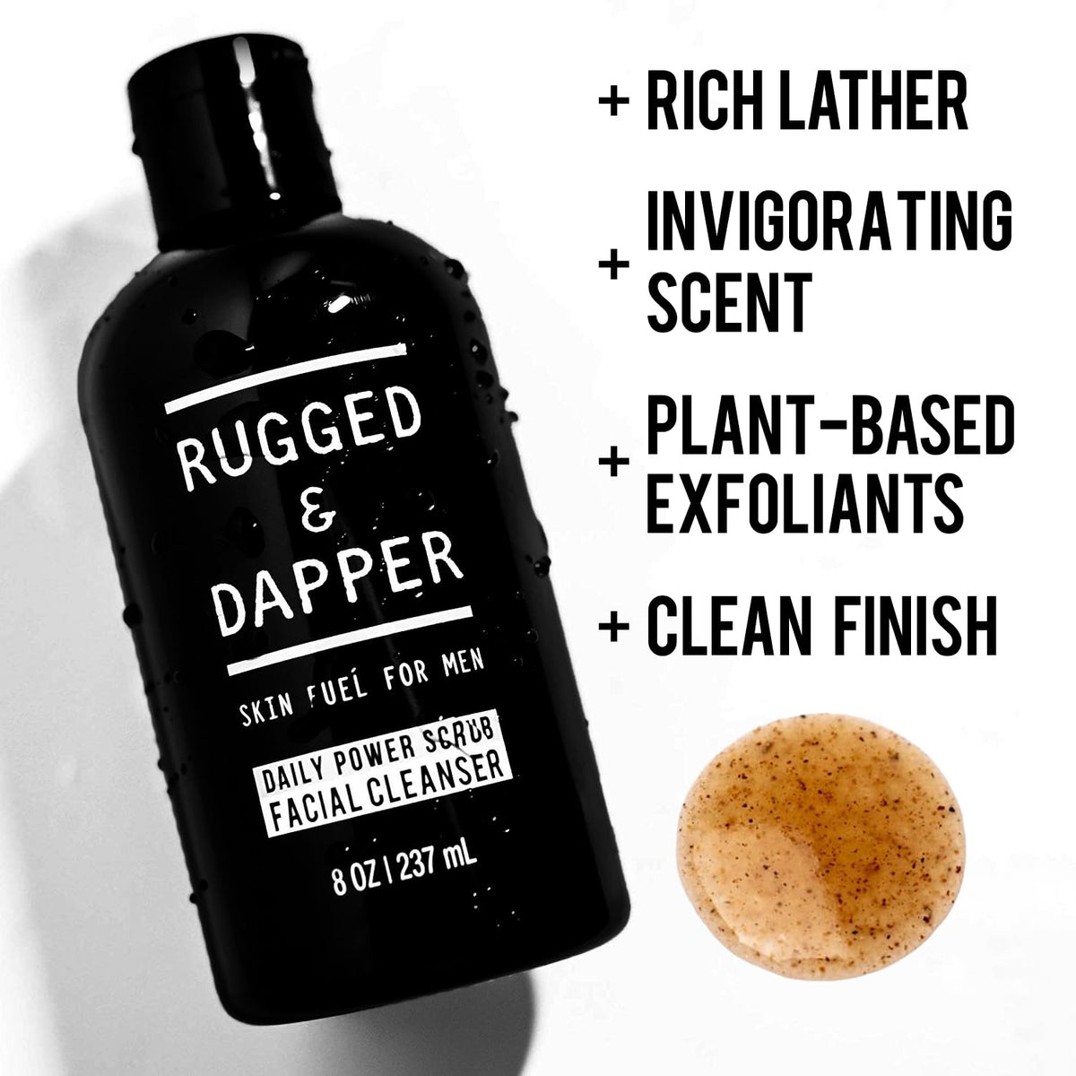 RUGGED & DAPPER Daily Duo Skincare Set for Men | Includes Age + Damage Defense Moisturizer & Daily Power Scrub Face Wash