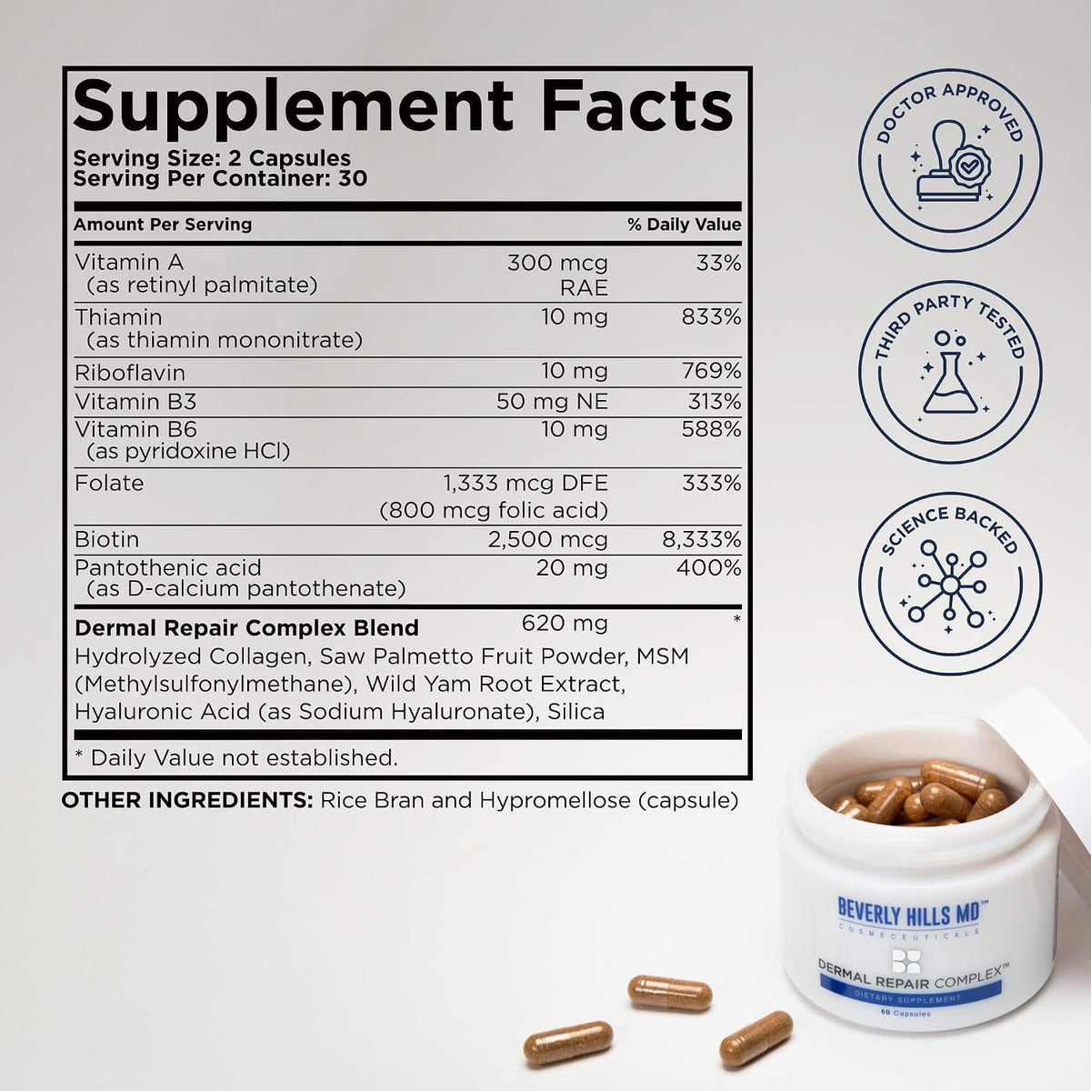Beverly Hills MD Dermal Repair Complex Anti-Aging Supplement
