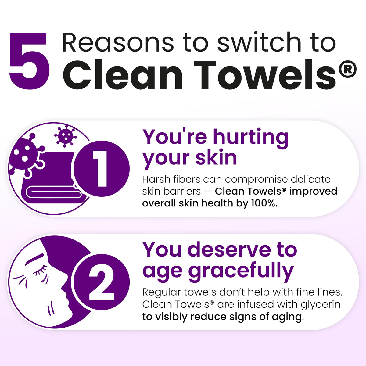 Clean Skin Club Clean Towels XL®, 100% USDA Biobased Face Towel, Disposable Face Towelette, Eczema Association Accepted, Makeup Remover Dry Wipes, Ultra Soft, 50 ct per pack, 4 Packs, 200 Ct Total